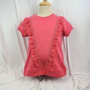 Matilda Jane Wonderment New Craze Pink Top Lace Girls Size 4 Short Sleeve